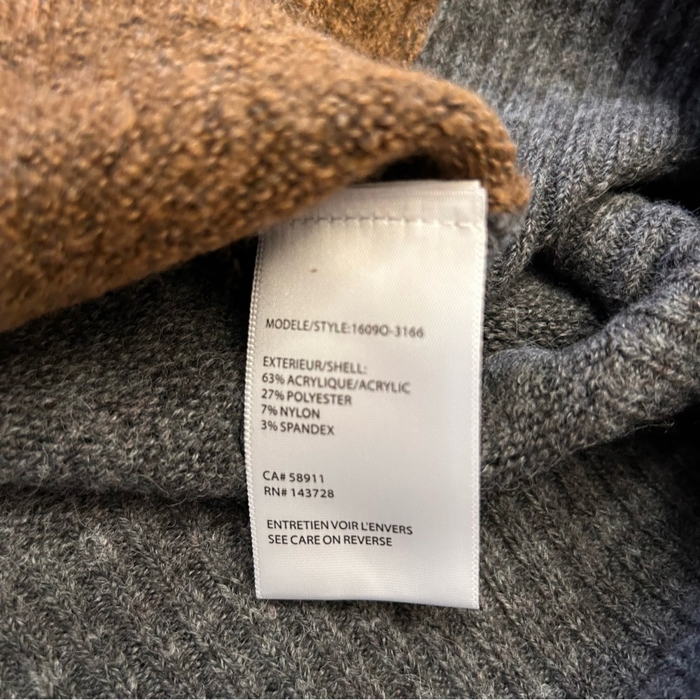 NWT Tribal Mock Neck Colorblock Sweater- Heathered Walnut size M soft washable - Picture 8 of 10